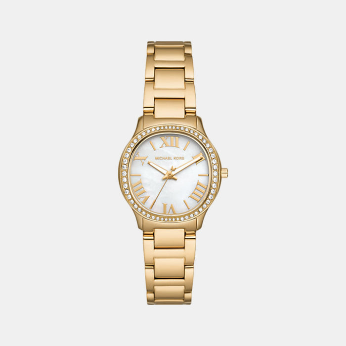 Sage Women Quartz Mother of Pearl Dial Analog Stainless Steel Watch MK4822