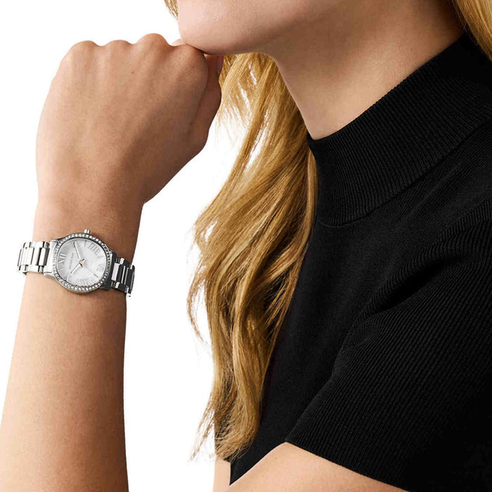 Sage Women Quartz Mother of Pearl Dial Analog Stainless Steel Watch MK4824