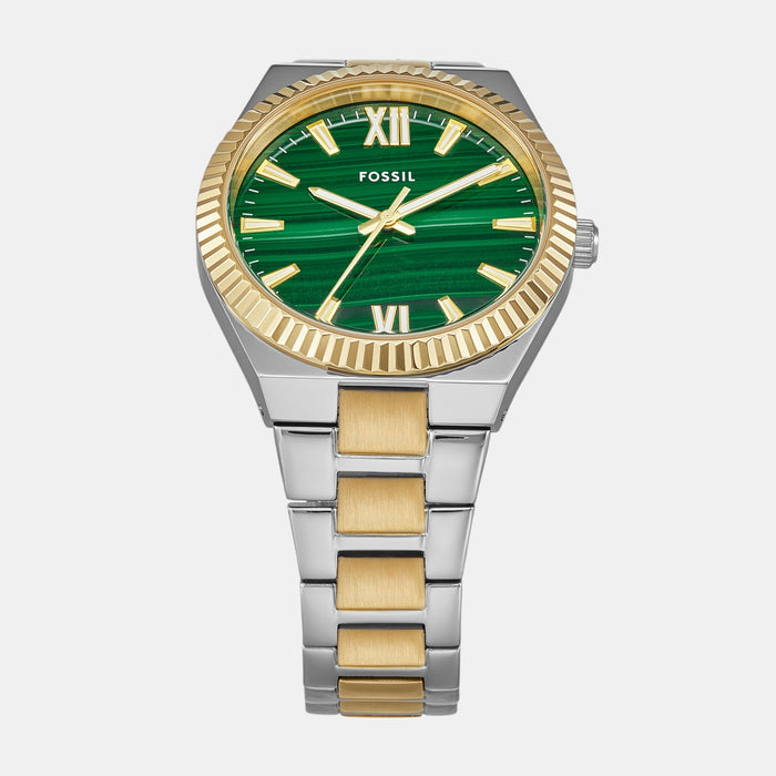 Scarlette Women Quartz Green Dial Analog Stainless Steel Watch ES5334
