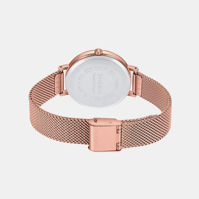 Sheen Women Quartz Brown Dial Analog Mesh Watch SH255