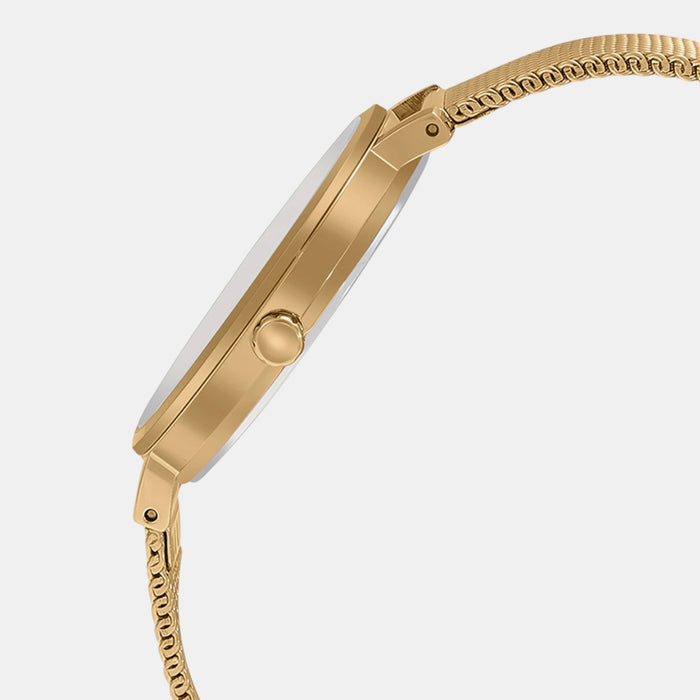 Sheen Women Quartz Gold Dial Analog Mesh Watch SH280