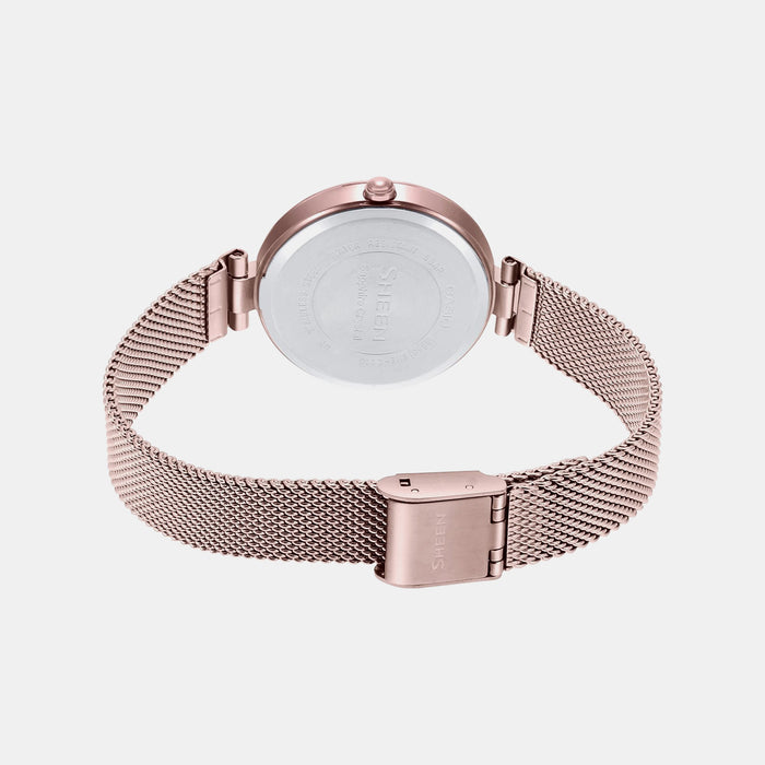 Sheen Women Quartz Pink Dial Analog Mesh Watch SH241