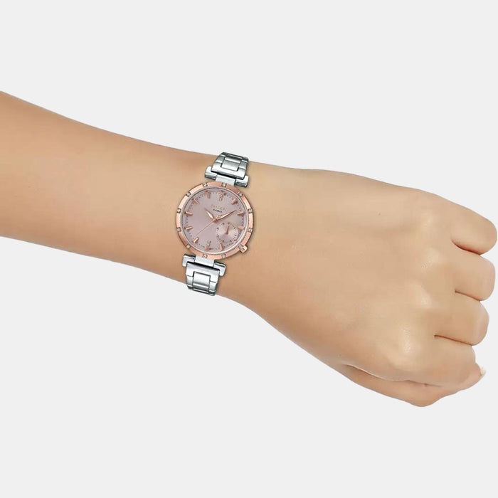 Sheen Women Quartz Pink Dial Chronograph Stainless Steel Watch SX225