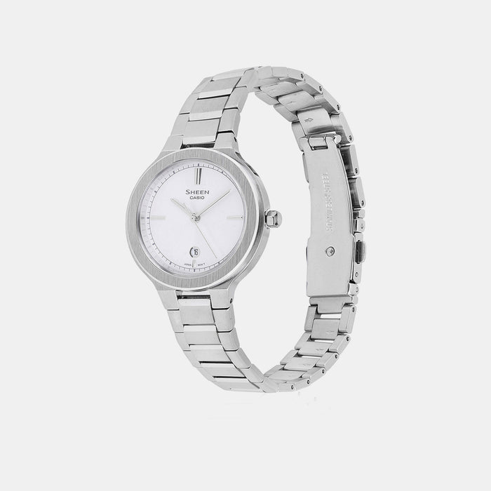 Sheen Women Quartz Silver Dial Analog Stainless Steel Watch SH305
