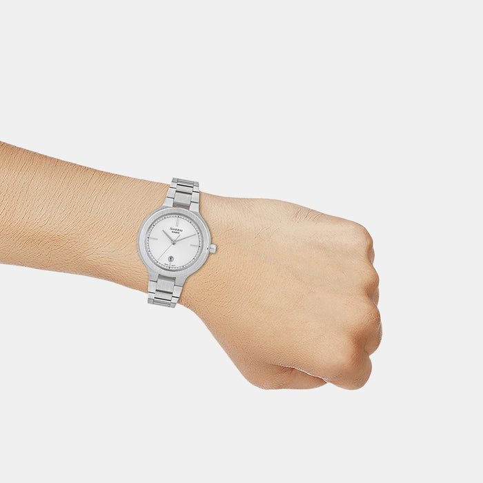 Sheen Women Quartz Silver Dial Analog Stainless Steel Watch SH305
