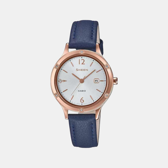 Sheen Women Quartz White Dial Analog Leather Watch SH208