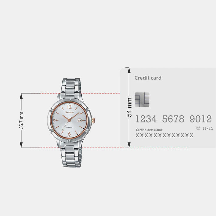 Sheen Women Quartz White Dial Analog Stainless Steel Watch SH205