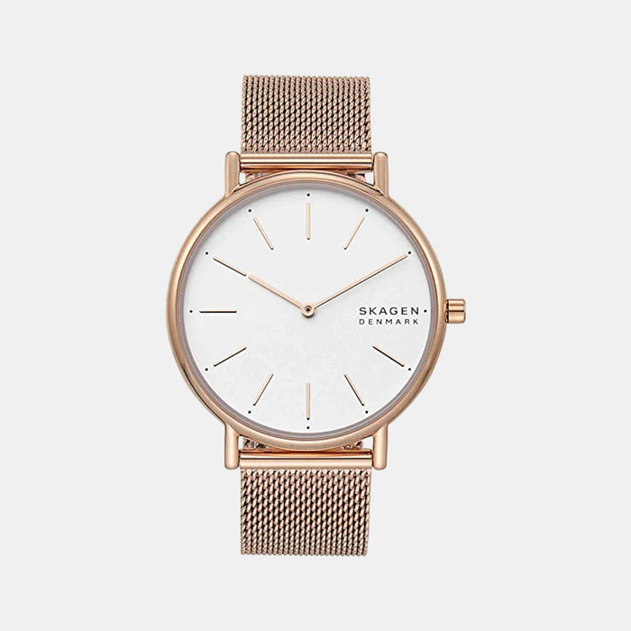 Signatur Women Quartz White Dial Analog Mesh Watch SKW2784