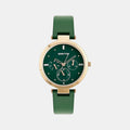 Signature Women Quartz Green Dial Multi-Function Leather Watch UWUCL1004