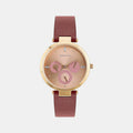Signature Women Quartz Pink Dial Multi-Function Leather Watch UWUCL1008