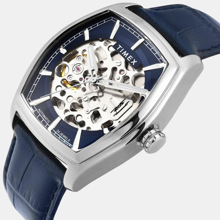 Signio Men Automatic Blue Dial Analog Leather Watch TWEG25900