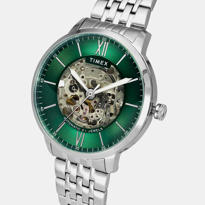 Signio Men Automatic Green Dial Analog Stainless Steel Watch TWEG23502