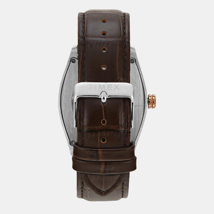 Signio Men Automatic Silver Dial Analog Leather Watch TWEG25901
