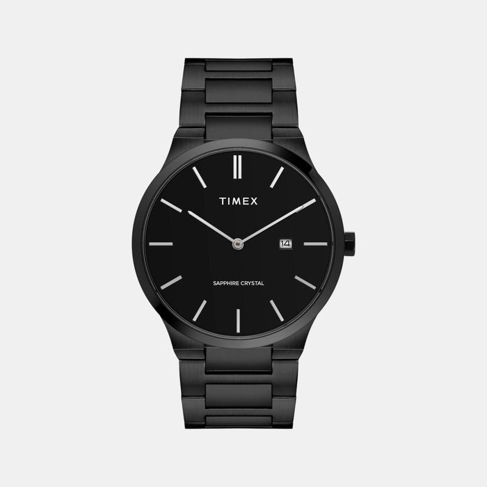 Signio Men Quartz Black Dial Analog Stainless Steel Watch TWEG23603