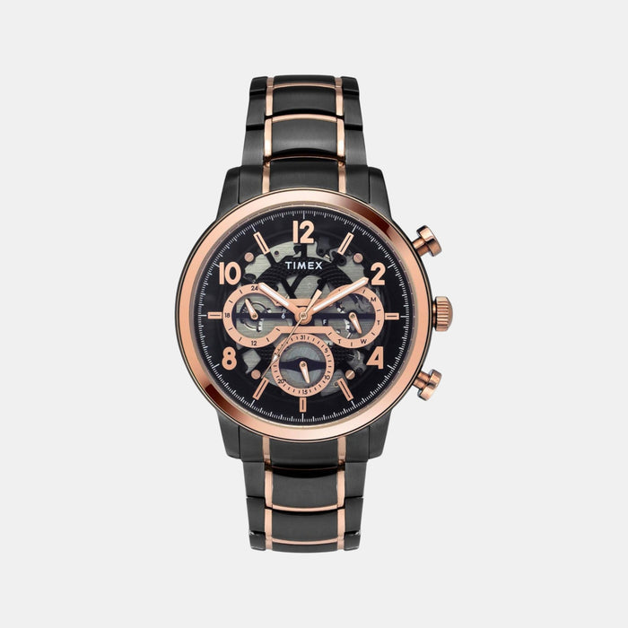 Signio Men Quartz Black Dial Multi-Function Stainless Steel Watch TWEG20206