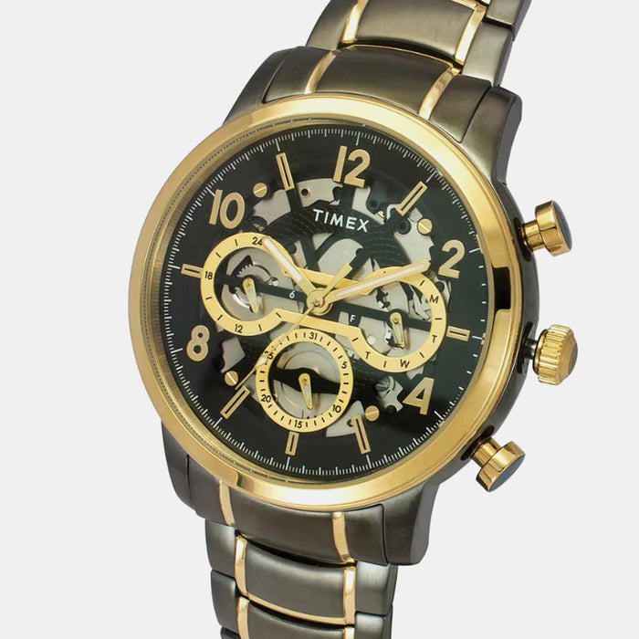 Signio Men Quartz Black Dial Multi-Function Stainless Steel Watch TWEG20208