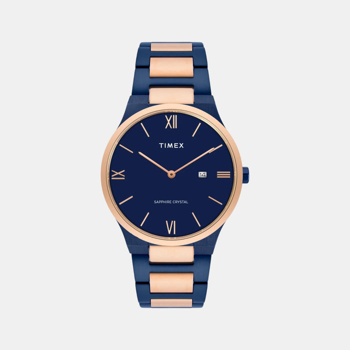 Signio Men Quartz Blue Dial Analog Stainless Steel Watch TWEG23607