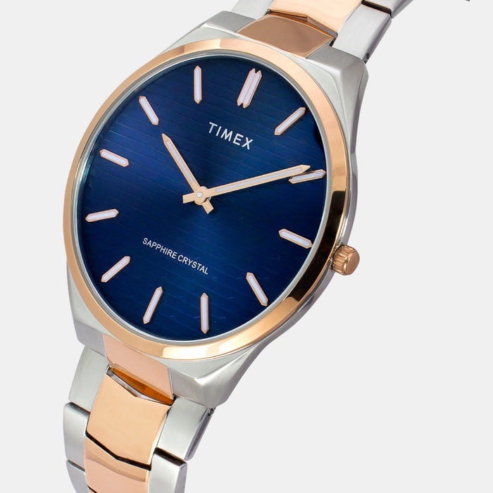 Signio Men Quartz Blue Dial Analog Stainless Steel Watch TWEG25802