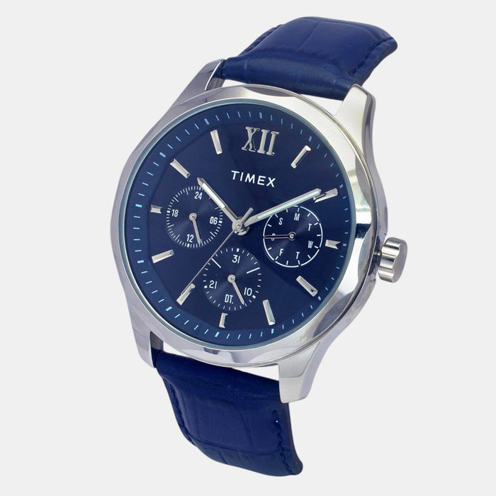 Signio Men Quartz Blue Dial Multi-Function Leather Watch TW0TG7632