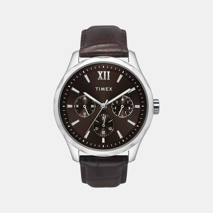 Signio Men Quartz Brown Dial Multi-Function Leather Watch TW0TG7633
