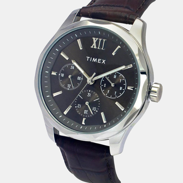 Signio Men Quartz Brown Dial Multi-Function Leather Watch TW0TG7633