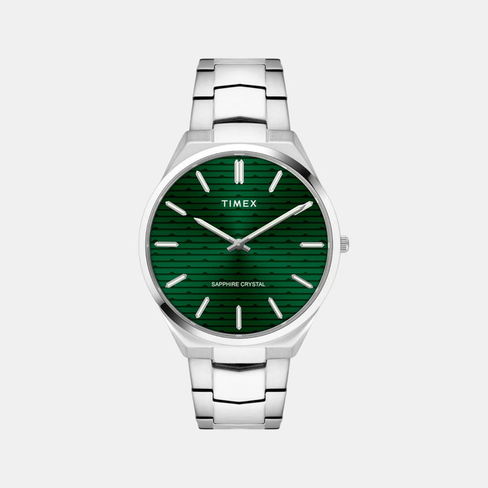 Signio Men Quartz Green Dial Analog Stainless Steel Watch TWEG25800