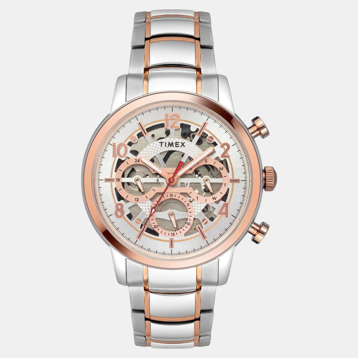 Signio Men Quartz Silver Dial Multi-Function Stainless Steel Watch TWEG20205