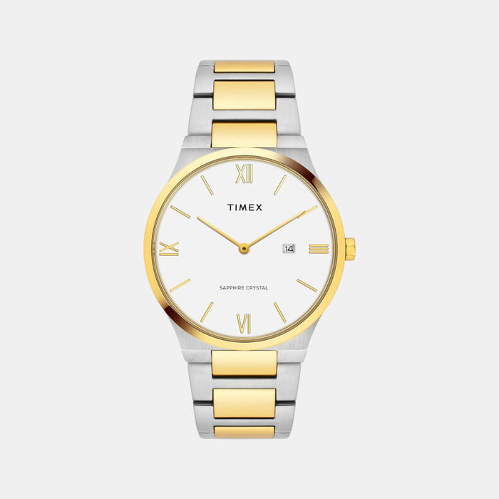 Signio Men Quartz White Dial Analog Stainless Steel Watch TWEG23606