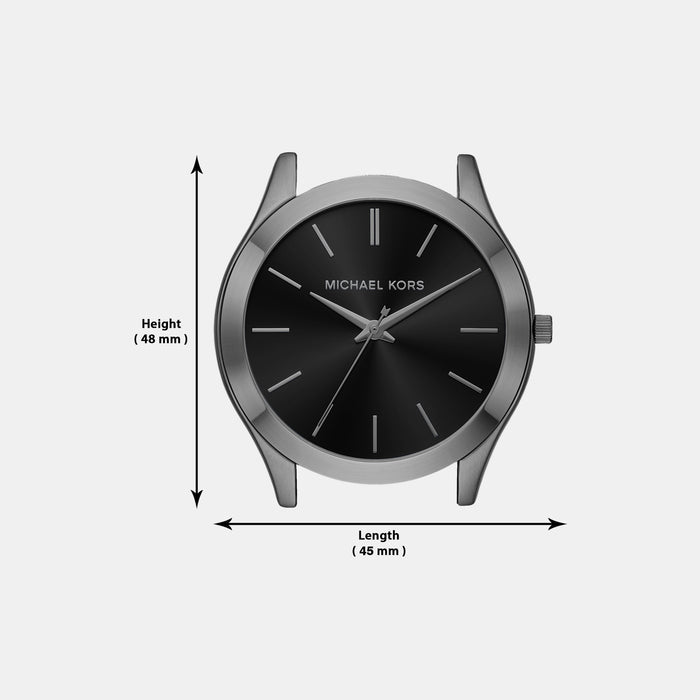 Slim Runway Men Quartz Black Dial Analog Stainless Steel Watch MK1044