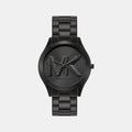 Slim Runway Women Quartz Black Dial Analog Stainless Steel Watch MK4734