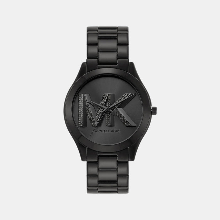 Slim Runway Women Quartz Black Dial Analog Stainless Steel Watch MK4734