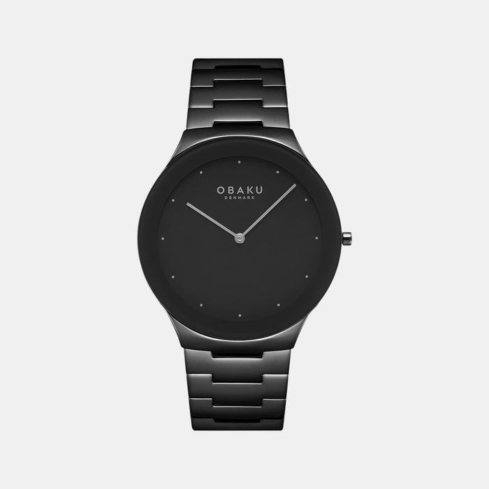 Spejl Dark Men Quartz Black Dial Analog Stainless Steel Watch V290GXBBSB