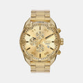 Spiked Men Quartz Gold Dial Chronograph Stainless Steel Watch DZ4608