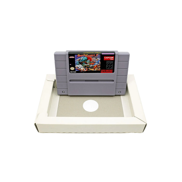 Street Fighter 2 US-Version für SNES - Produktfoto Inlay mit Modul Vorderseite