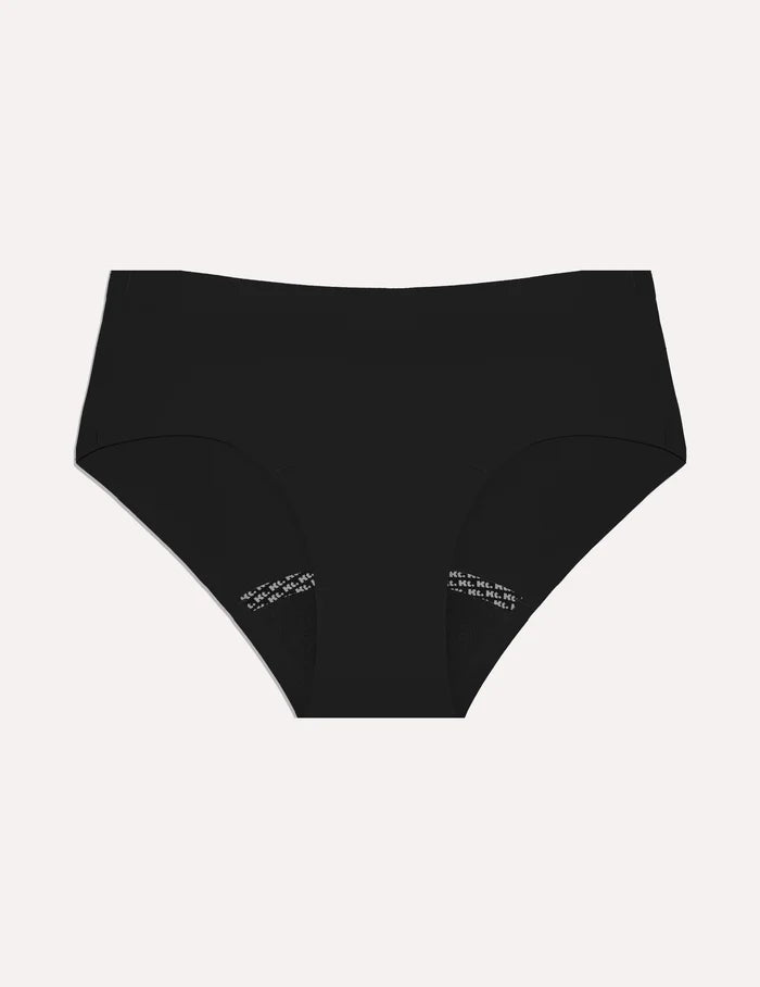 | Teen Super Leakproof® No-Show Boyshort shown front-facing against a light gray background | Black