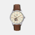 Townsman Men Automatic Cream Dial Multi-Function Leather Watch ME3266