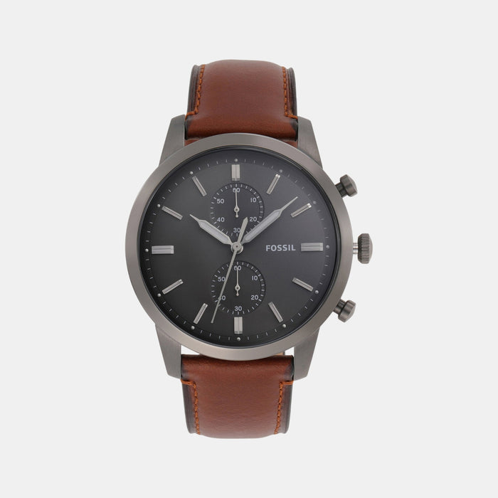 Townsman Men Quartz Grey Dial Chronograph Leather Watch FS5522