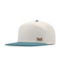 The angled view of the melin Horizon Fit Trenches Icon Hydro hat in riverwalk