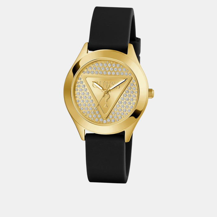 Trend Women Quartz Champagne Dial Analog Silicone Watch GW0745L5