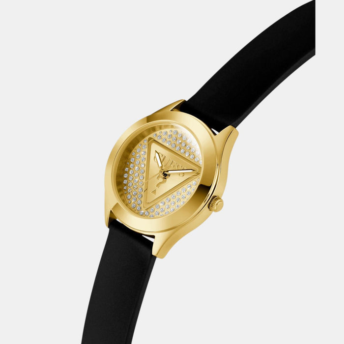 Trend Women Quartz Champagne Dial Analog Silicone Watch GW0745L5