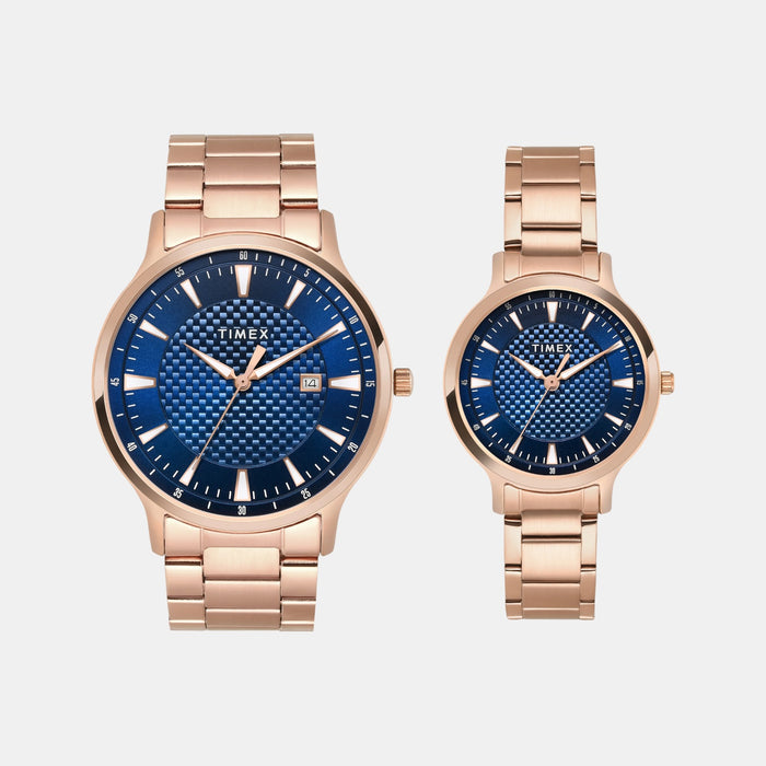 Trendline Couple Quartz Blue Dial Analog Stainless Steel Watch TW00PR322
