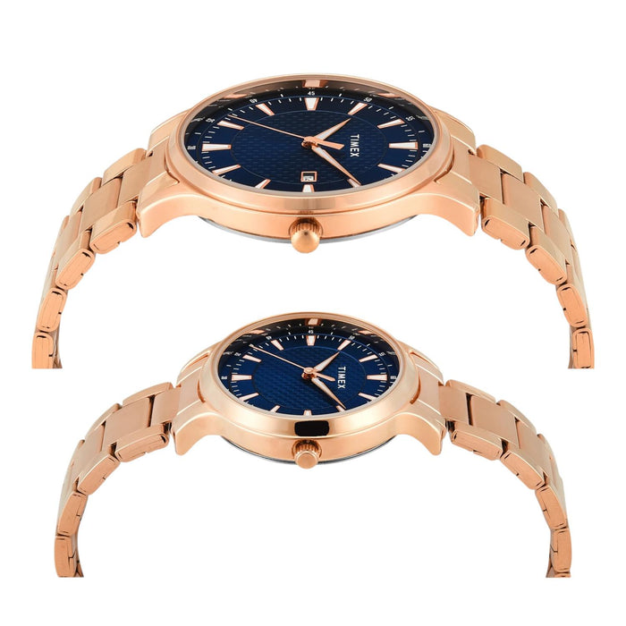 Trendline Couple Quartz Blue Dial Analog Stainless Steel Watch TW00PR322