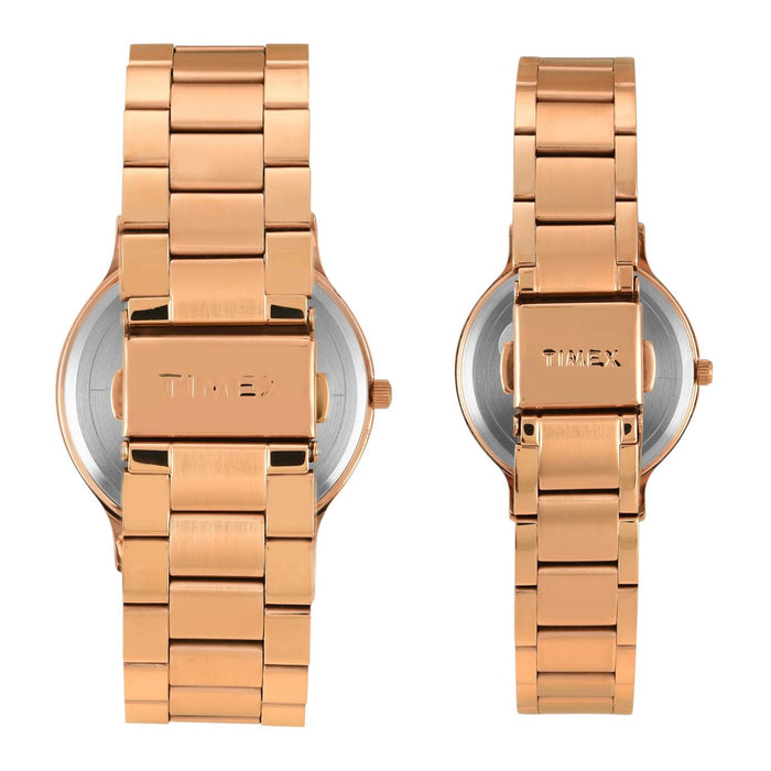 Trendline Couple Quartz Blue Dial Analog Stainless Steel Watch TW00PR322