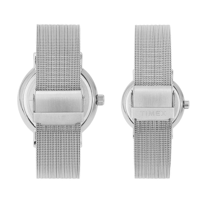 Trendline Couple Quartz Blue Dial Analog Stainless Steel Watch TW00PR323