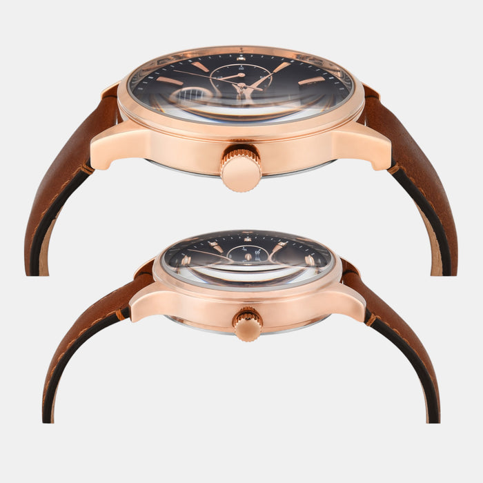 Trendline Couple Quartz Blue Dial Multi-Function Leather Watch TW00PR302