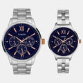 Trendline Couple Quartz Blue Dial Multi-Function Stainless Steel Watch TW00PR305