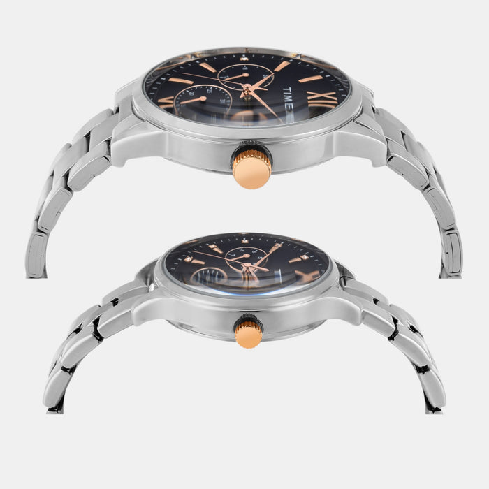 Trendline Couple Quartz Blue Dial Multi-Function Stainless Steel Watch TW00PR305