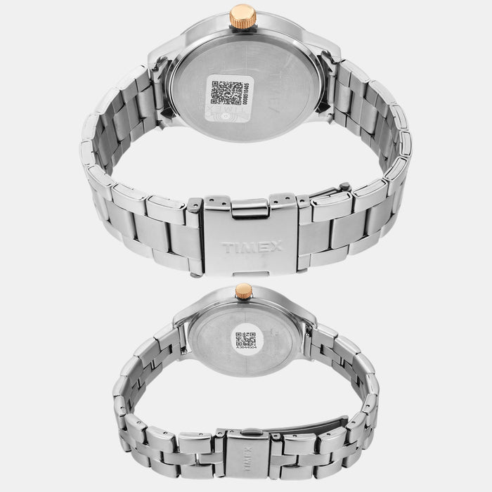 Trendline Couple Quartz Blue Dial Multi-Function Stainless Steel Watch TW00PR305