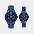 Trendline Couple Quartz Blue Dial Multi-Function Stainless Steel Watch TW00PR313