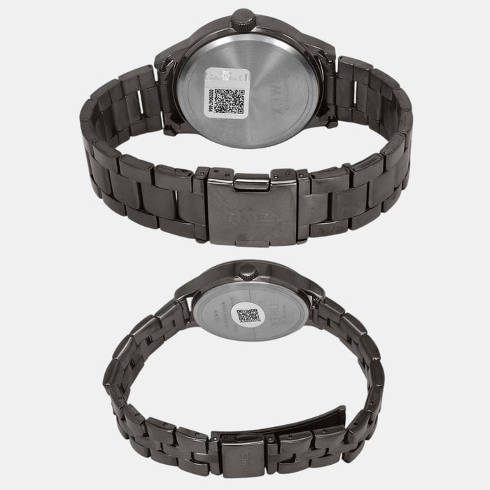 Trendline Couple Quartz Burgundy Dial Multi-Function Stainless Steel Watch TW00PR314